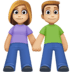 👫🏼 woman and man holding hands: medium-light skin tone display on Facebook